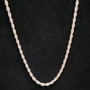 Vintage Silvertone Rope Chain Necklace